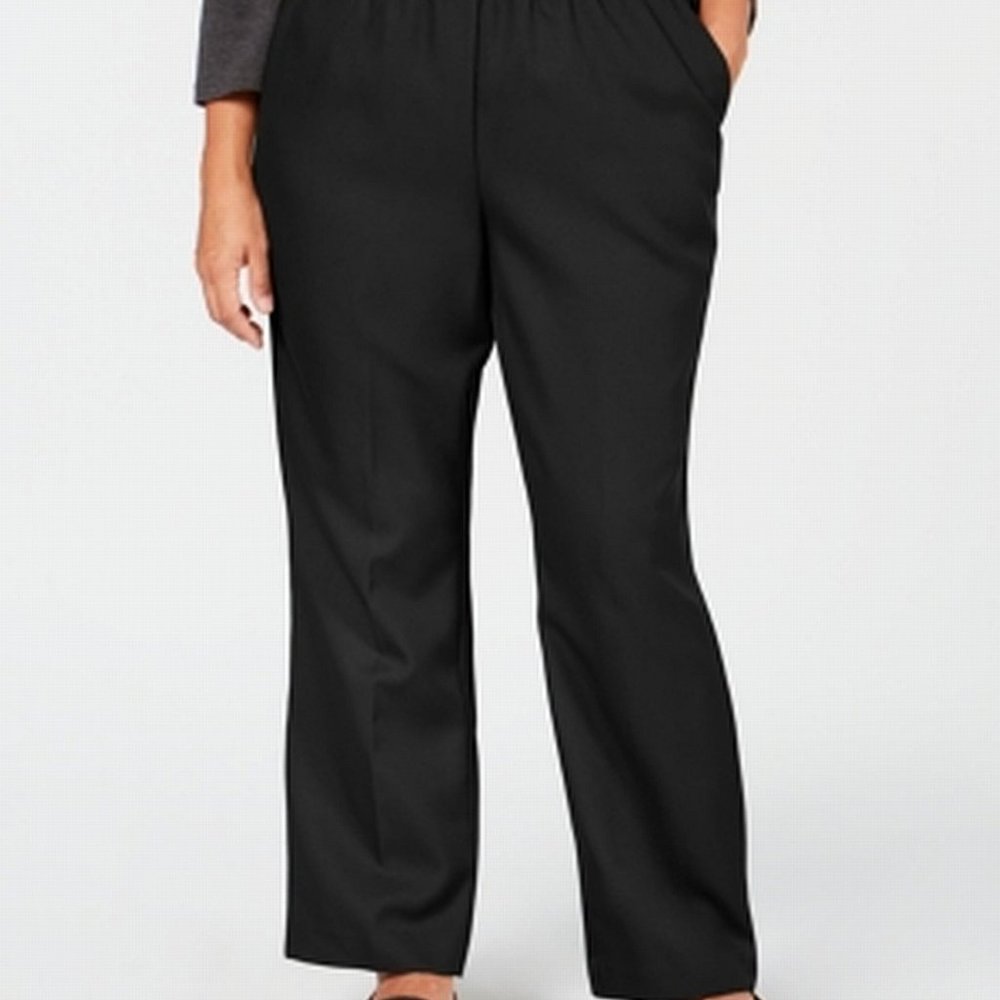 Karen Scott Comfort Waist Classic Pant Deep Black Women’s Plus Pants 1X NWT